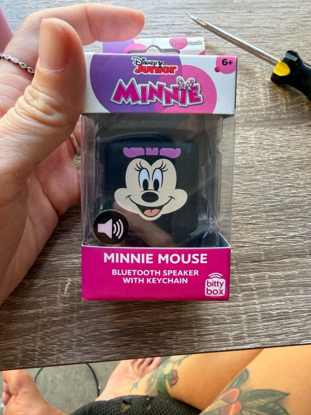 Disney Junior Minnie Mouse Bitty Box Bluetooth Speaker with Keychain